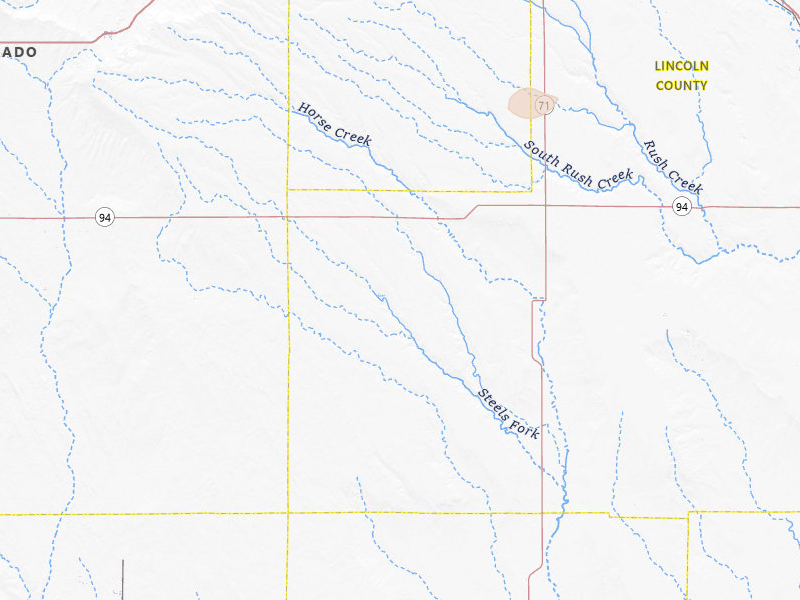 Radar-estimated hail-size map of the storm over Rush, CO on Jul 9, 2026