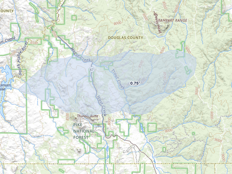 NEXRAD radar-signature map of the hail storm over Sedalia, CO on Jun 26, 2026