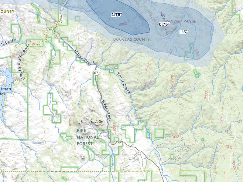 NEXRAD radar-signature map of the hail storm over Sedalia, CO on Jul 28, 2026