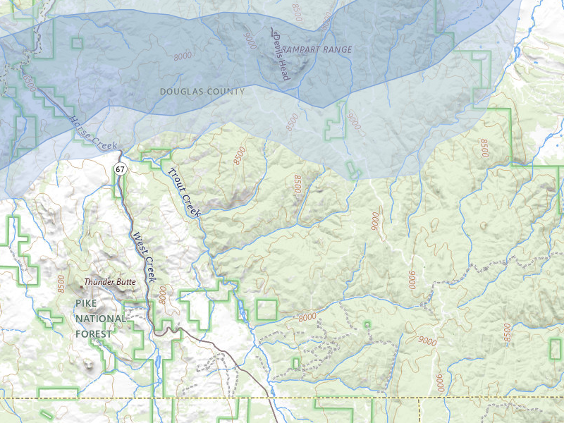 NEXRAD radar-signature map of the hail storm over Sedalia, CO on Aug 22, 2026
