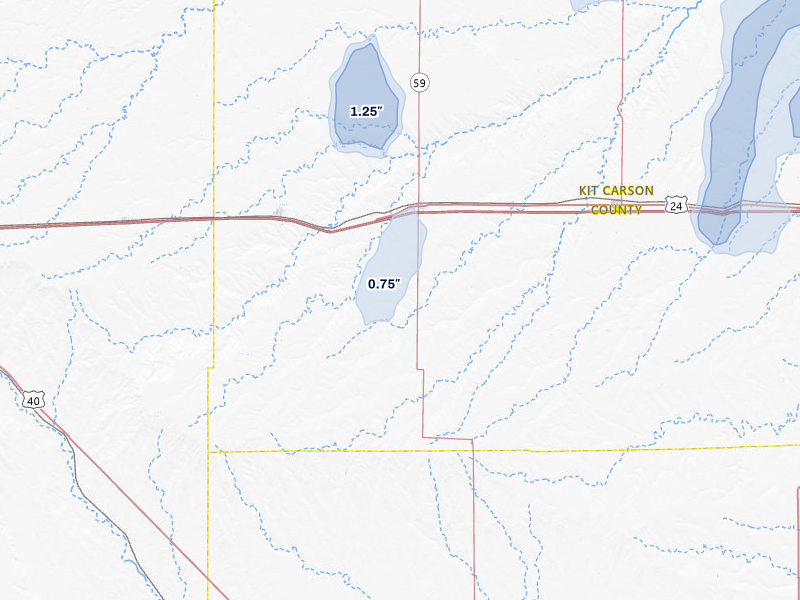 NEXRAD radar-signature map of the hail storm over Seibert, CO on Jun 30, 2026