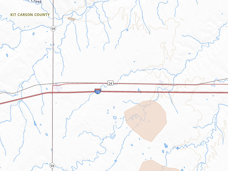 Radar-estimated hail-size map of the storm over Seibert, CO on Aug 21, 2026