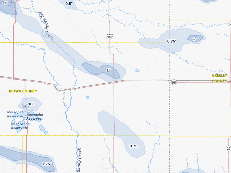 NEXRAD radar-signature map of the hail storm over Sheridan Lake, CO on Jul 10, 2026