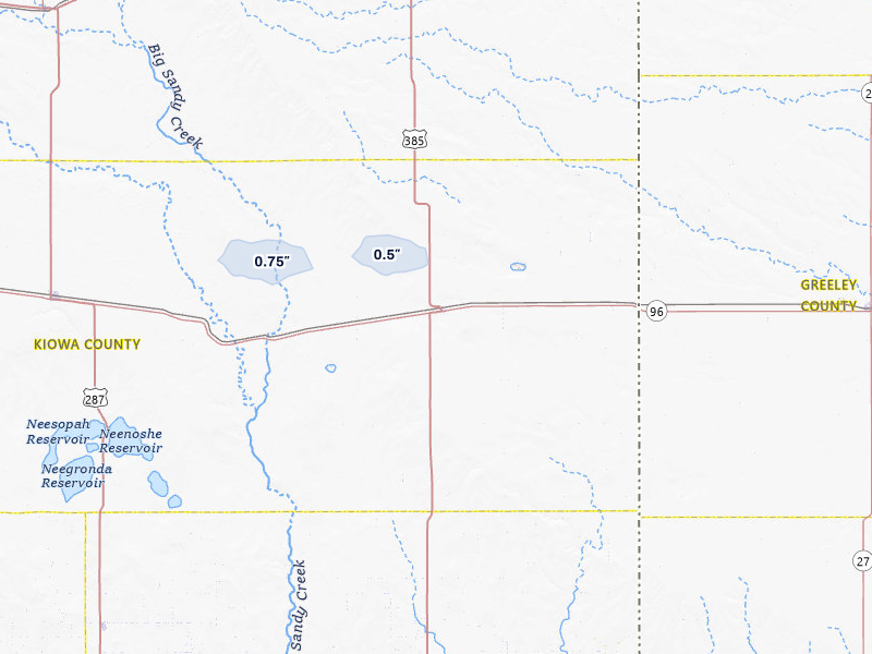 NEXRAD radar-signature map of the hail storm over Sheridan Lake, CO on Jul 27, 2026