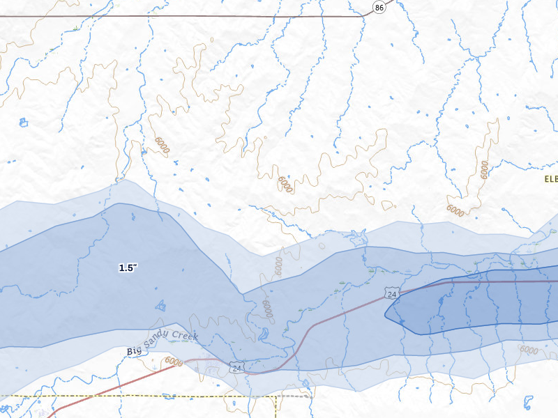 NEXRAD radar-signature map of the hail storm over Simla, CO on May 16, 2026