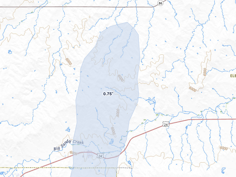 NEXRAD radar-signature map of the hail storm over Simla, CO on May 30, 2026