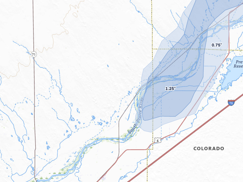 NEXRAD radar-signature map of the hail storm over Snyder, CO on Jun 8, 2026