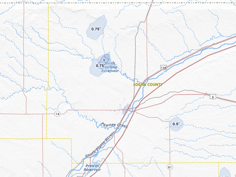 NEXRAD radar-signature map of the hail storm over Sterling, CO on May 30, 2026