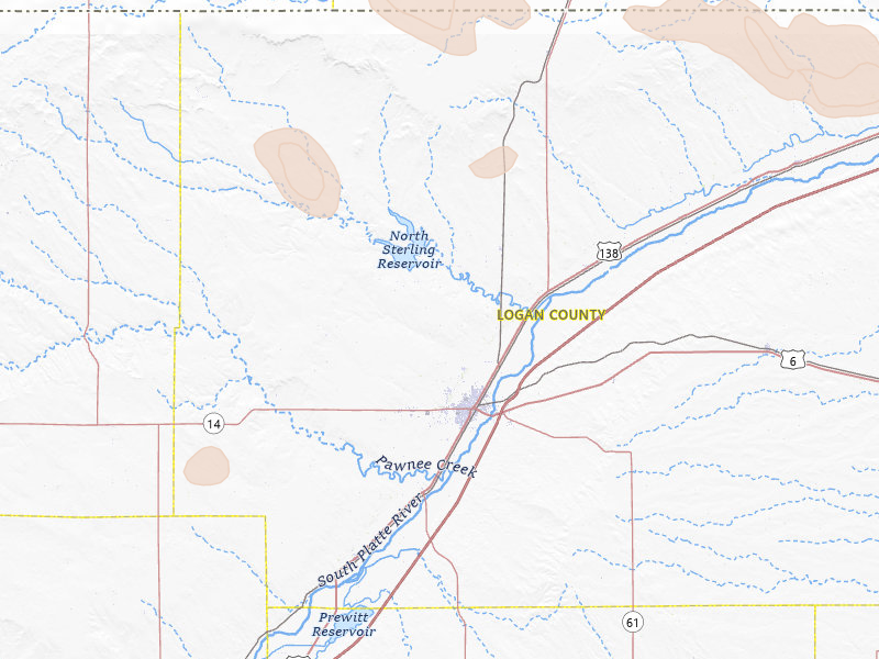 Radar-estimated hail-size map of the storm over Sterling, CO on Jul 4, 2026