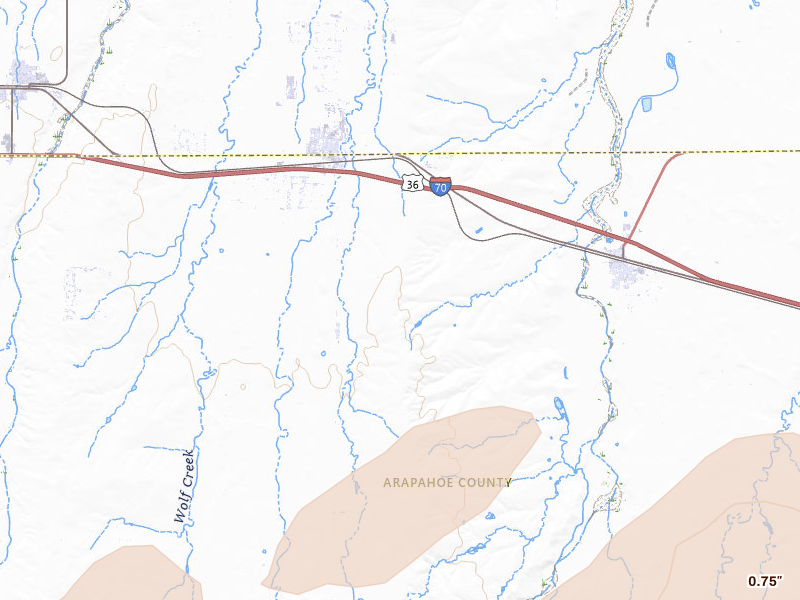 Radar-estimated hail-size map of the storm over Strasburg, CO on May 21, 2026