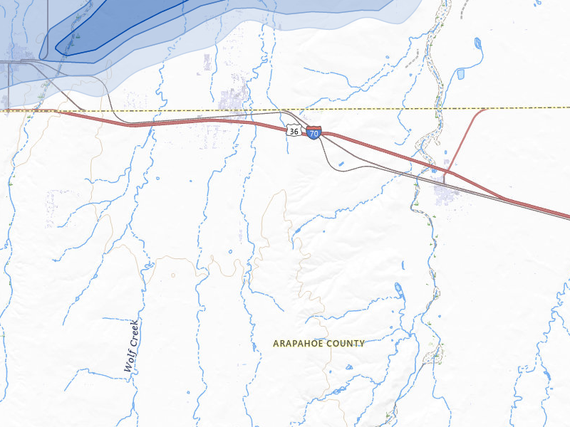 NEXRAD radar-signature map of the hail storm over Strasburg, CO on Jun 1, 2026