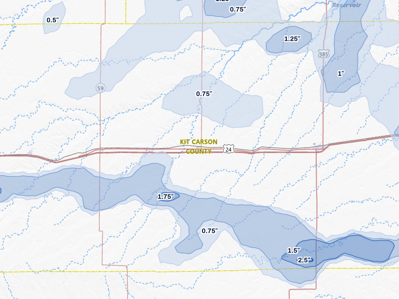 NEXRAD radar-signature map of the hail storm over Stratton, CO on May 16, 2026
