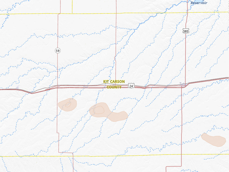 Radar-estimated hail-size map of the storm over Stratton, CO on Jun 23, 2026