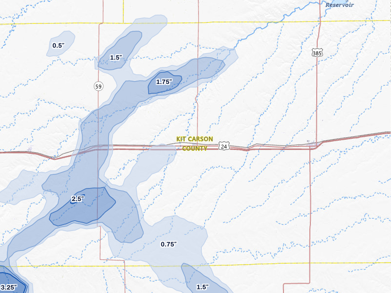 NEXRAD radar-signature map of the hail storm over Stratton, CO on Jun 26, 2026