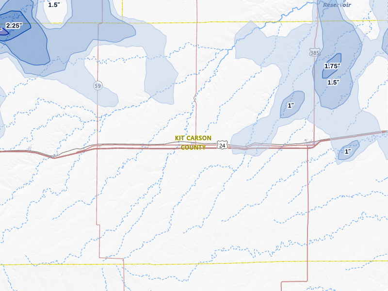 NEXRAD radar-signature map of the hail storm over Stratton, CO on Jul 3, 2026