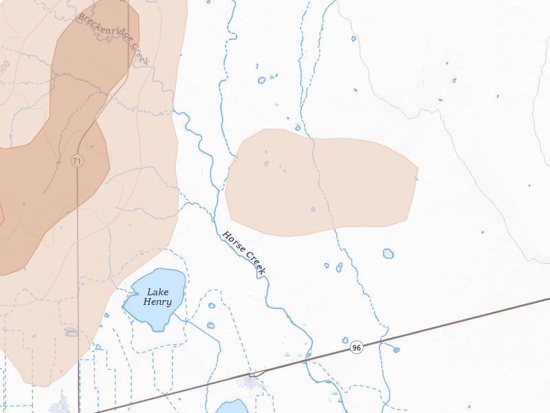 Radar-estimated hail-size map of the storm over Sugar City, CO on Jul 29, 2026