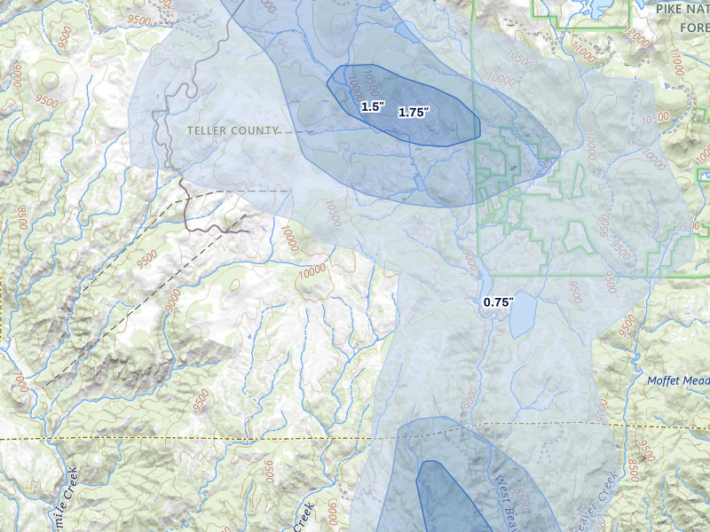 NEXRAD radar-signature map of the hail storm over Victor, CO on Aug 20, 2026