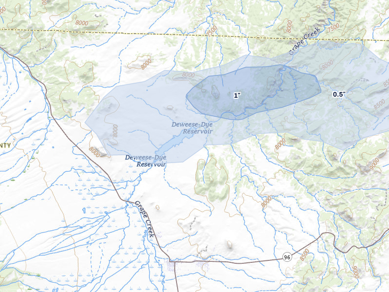 NEXRAD radar-signature map of the hail storm over Westcliffe, CO on May 28, 2026