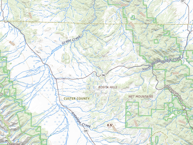 Radar-estimated hail-size map of the storm over Westcliffe, CO on Jul 27, 2026