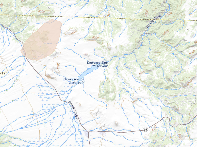 Radar-estimated hail-size map of the storm over Westcliffe, CO on Jul 28, 2026