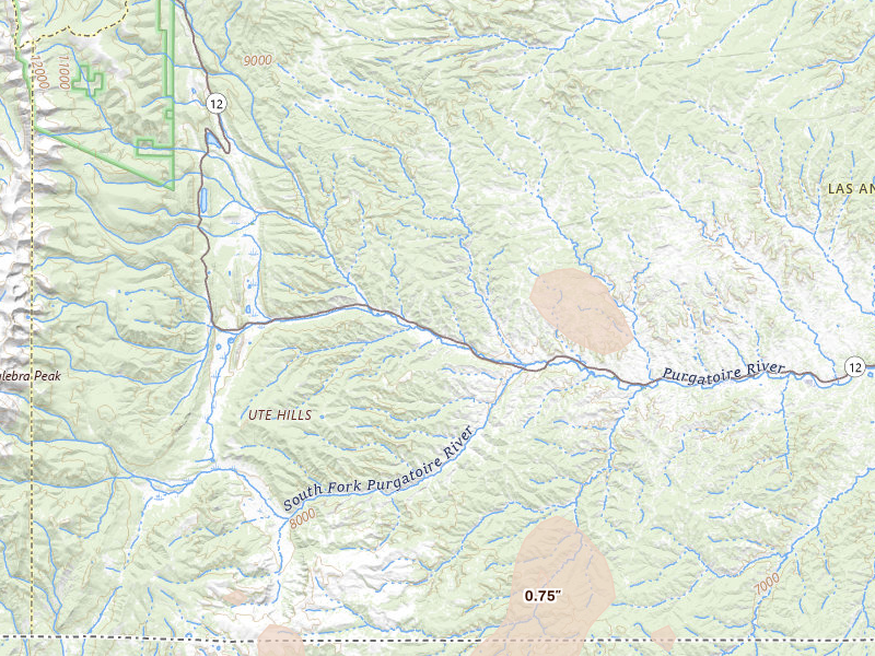Radar-estimated hail-size map of the storm over Weston, CO on Jun 19, 2026