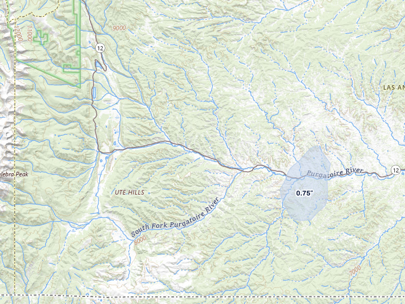 NEXRAD radar-signature map of the hail storm over Weston, CO on Jul 7, 2026