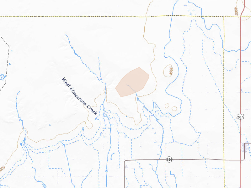 Radar-estimated hail-size map of the storm over Wiley, CO on Jul 10, 2026