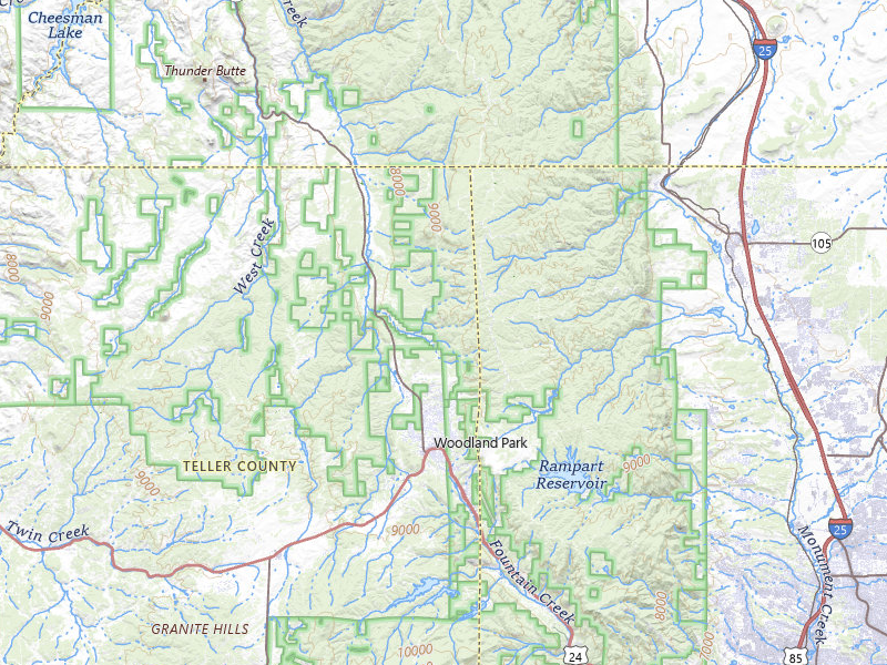 Radar-estimated hail-size map of the storm over Woodland Park, CO on Jun 6, 2026