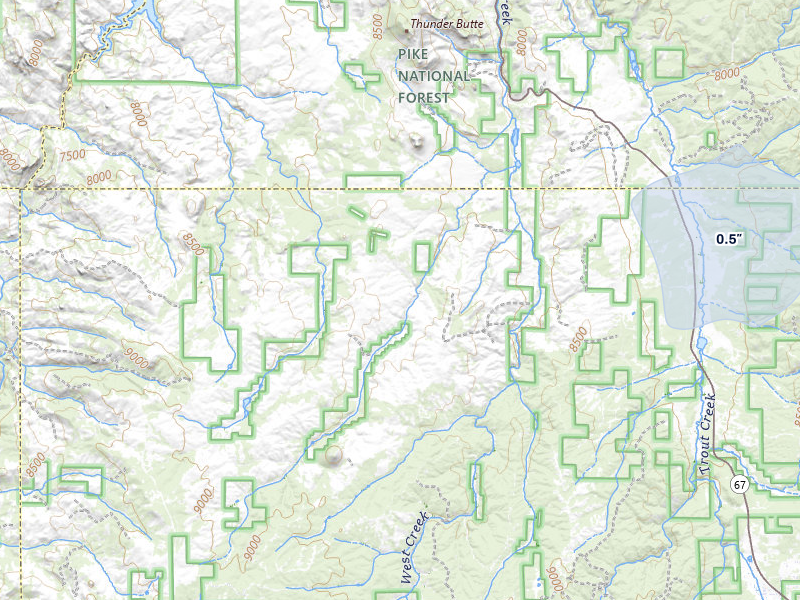 NEXRAD radar-signature map of the hail storm over Woodland Park, CO on Jun 6, 2026