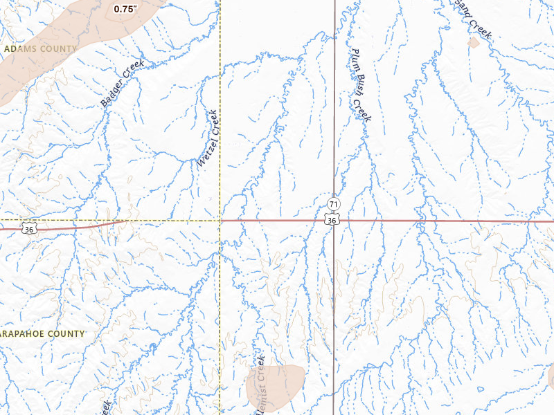 Radar-estimated hail-size map of the storm over Woodrow, CO on Jul 3, 2026