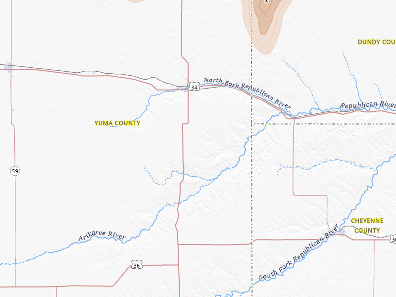 Radar-estimated hail-size map of the storm over Wray, CO on May 30, 2026