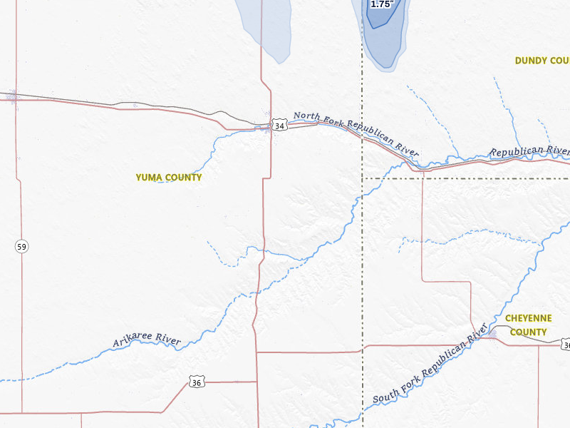 NEXRAD radar-signature map of the hail storm over Wray, CO on May 30, 2026