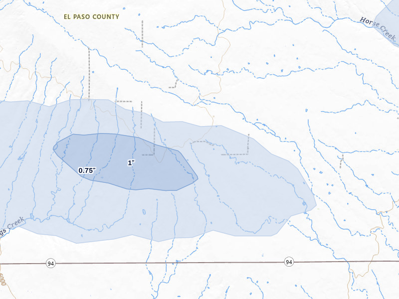 NEXRAD radar-signature map of the hail storm over Yoder, CO on Jun 5, 2026