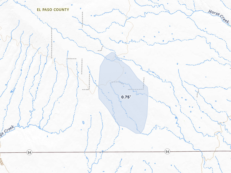 NEXRAD radar-signature map of the hail storm over Yoder, CO on Jul 22, 2026