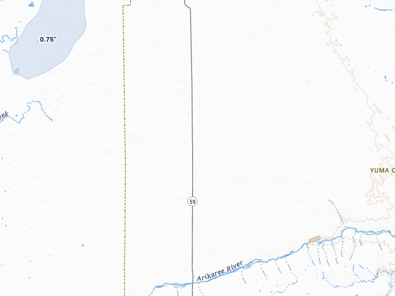 NEXRAD radar-signature map of the hail storm over Yuma, CO on Aug 12, 2026