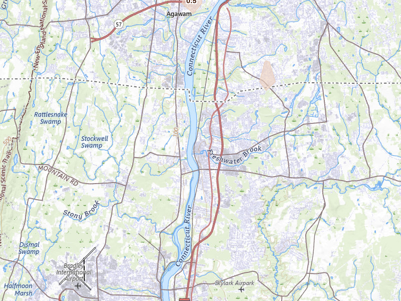 Radar-estimated hail-size map of the storm over Enfield, CT on Aug 8, 2026