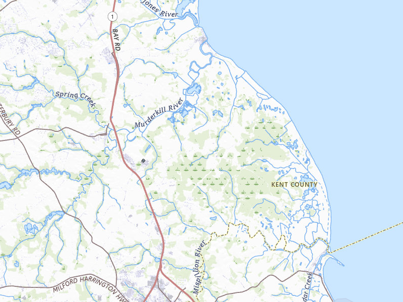 NEXRAD radar-signature map of the hail over Milford, DE