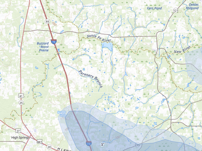 NEXRAD radar-signature map of the hail storm over Alachua, FL on Jul 30, 2026