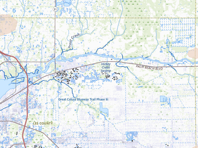 Radar-estimated hail-size map of the storm over Alva, FL on Jun 22, 2026
