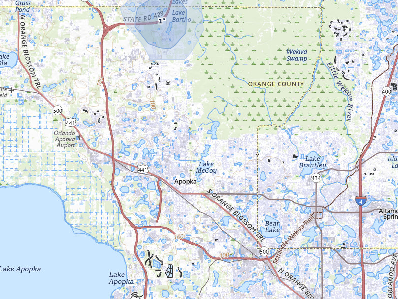 NEXRAD radar-signature map of the hail storm over Apopka, FL on Jul 7, 2026