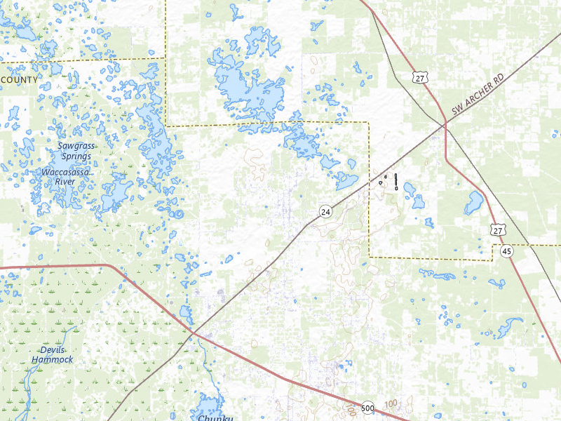 Radar-estimated hail-size map of the storm over Archer, FL on Jul 29, 2026