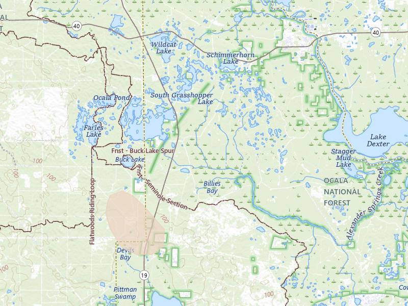 Radar-estimated hail-size map of the storm over Astor, FL on Jul 8, 2026