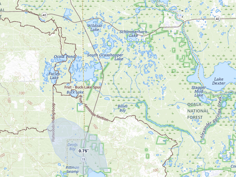 NEXRAD radar-signature map of the hail storm over Astor, FL on Jul 8, 2026