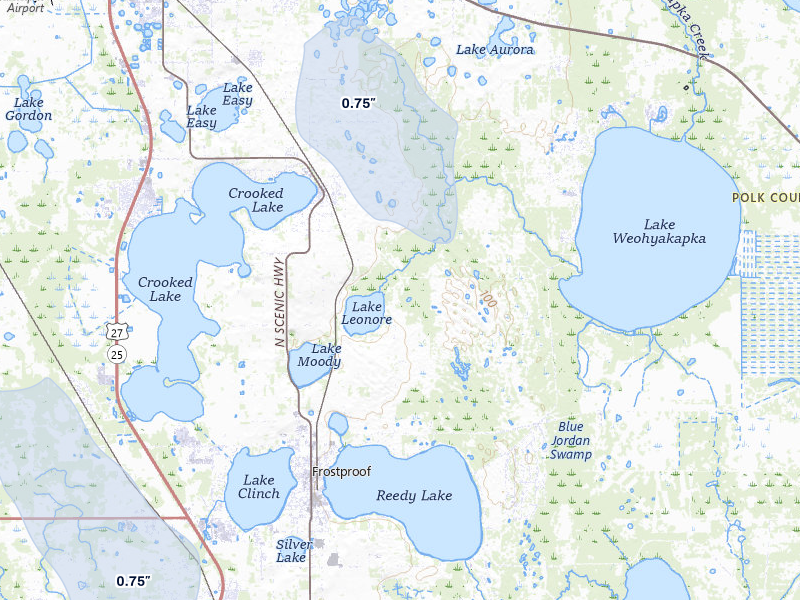 NEXRAD radar-signature map of the hail storm over Babson Park, FL on Jul 26, 2026