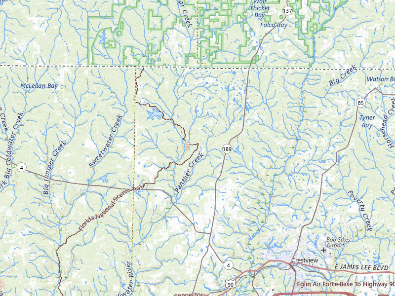 Radar-estimated hail-size map of the storm over Baker, FL on Jul 7, 2026