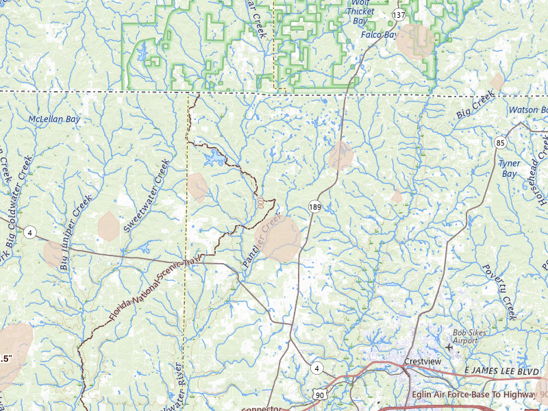 Radar-estimated hail-size map of the storm over Baker, FL on Aug 19, 2026