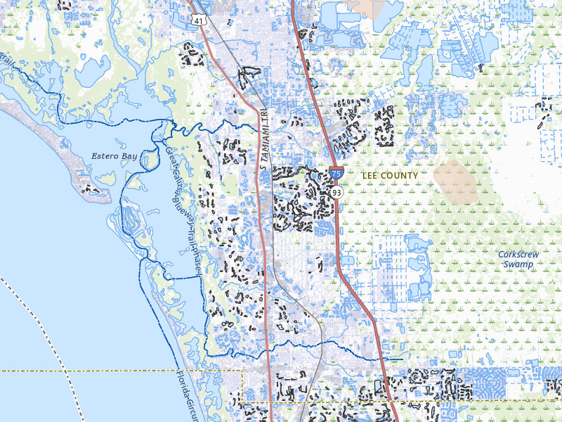 Radar-estimated hail-size map of the storm over Bonita Springs, FL on Apr 2, 2026