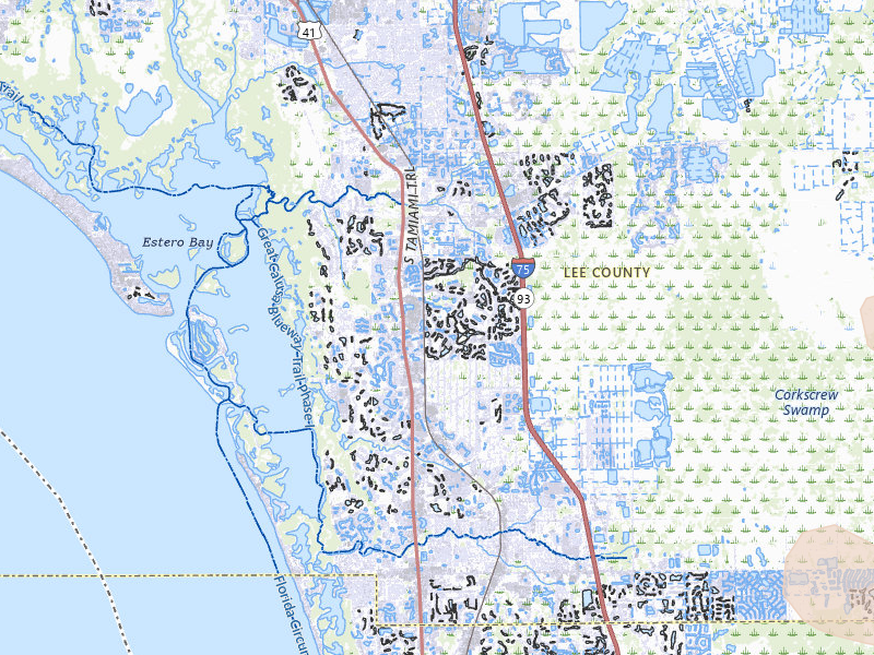 Radar-estimated hail-size map of the storm over Bonita Springs, FL on May 21, 2026