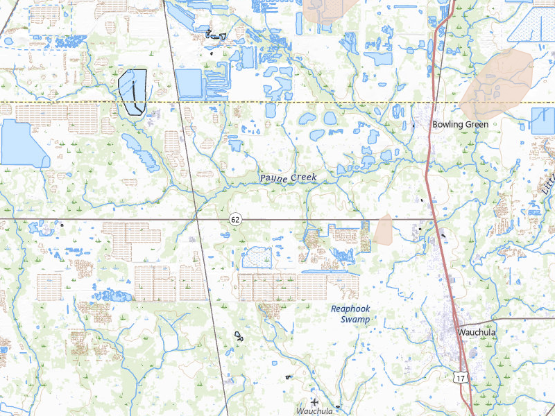 Radar-estimated hail-size map of the storm over Bowling Green, FL on Jul 12, 2026