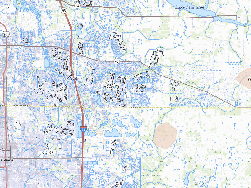 Radar-estimated hail-size map of the storm over Bradenton, FL on Aug 14, 2026